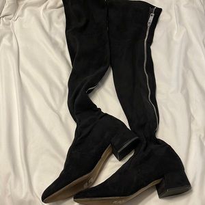 Over the knee black boots
